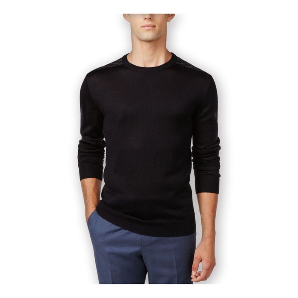 Ryan Seacrest Mens Plaid Crew Pullover Sweater, NWT